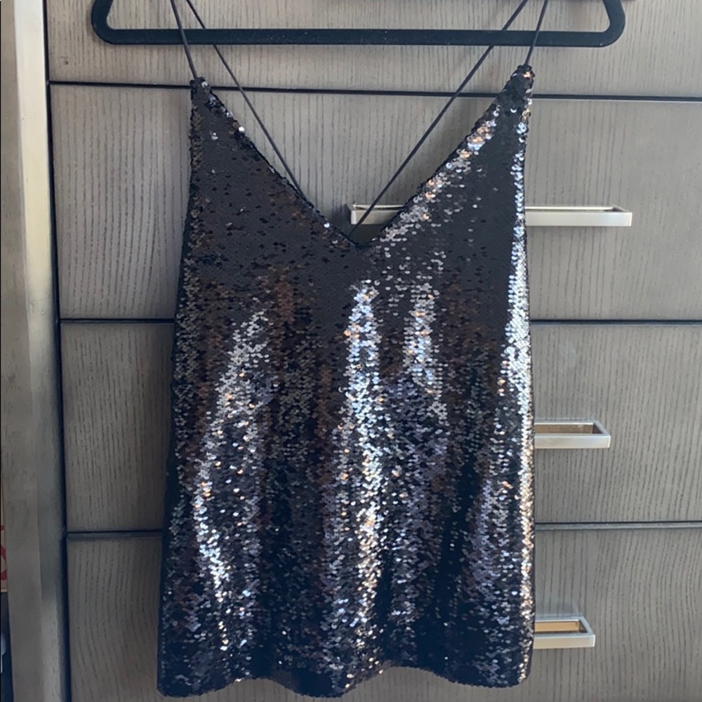 Black sequin top